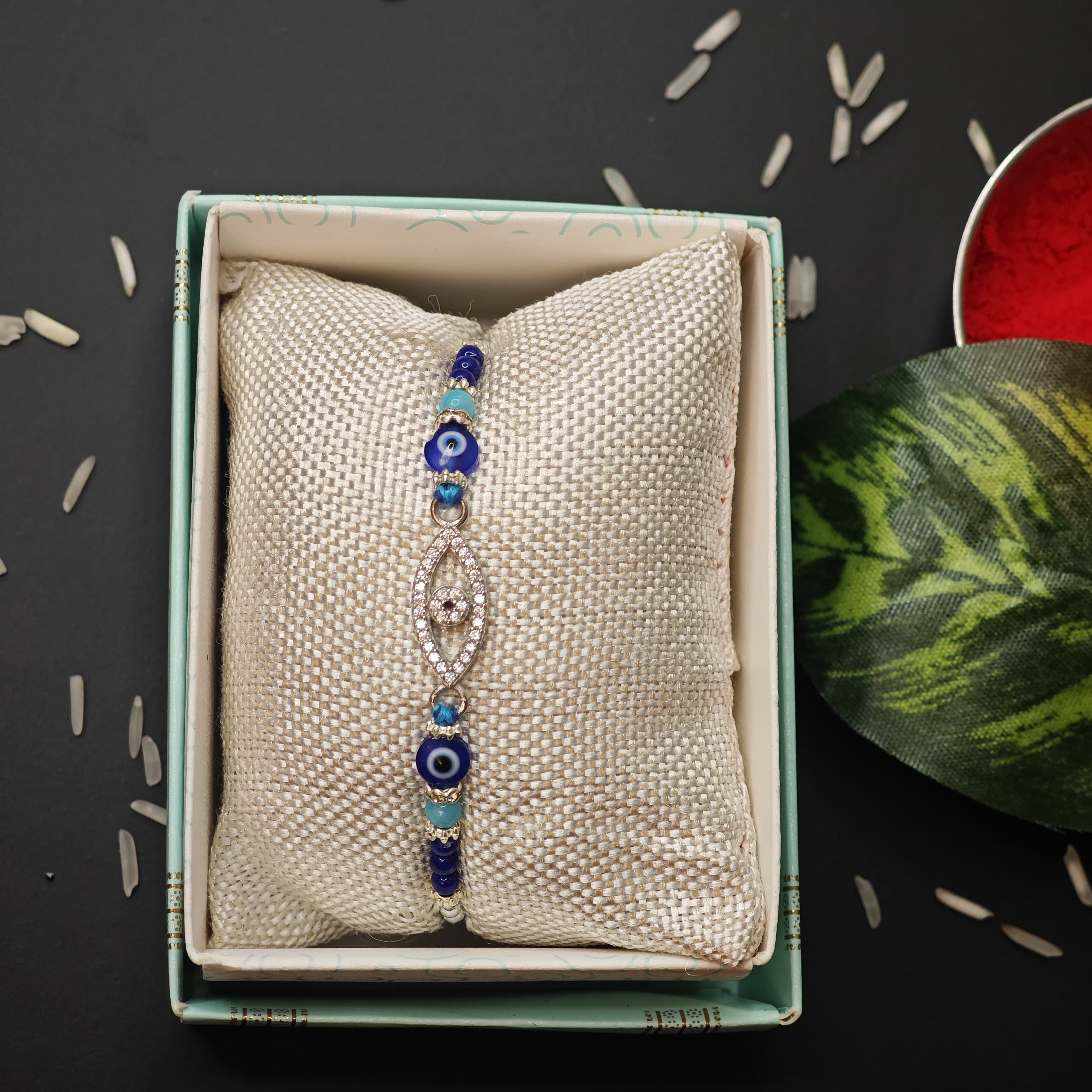 SILVER RAKHI EVIL EYE