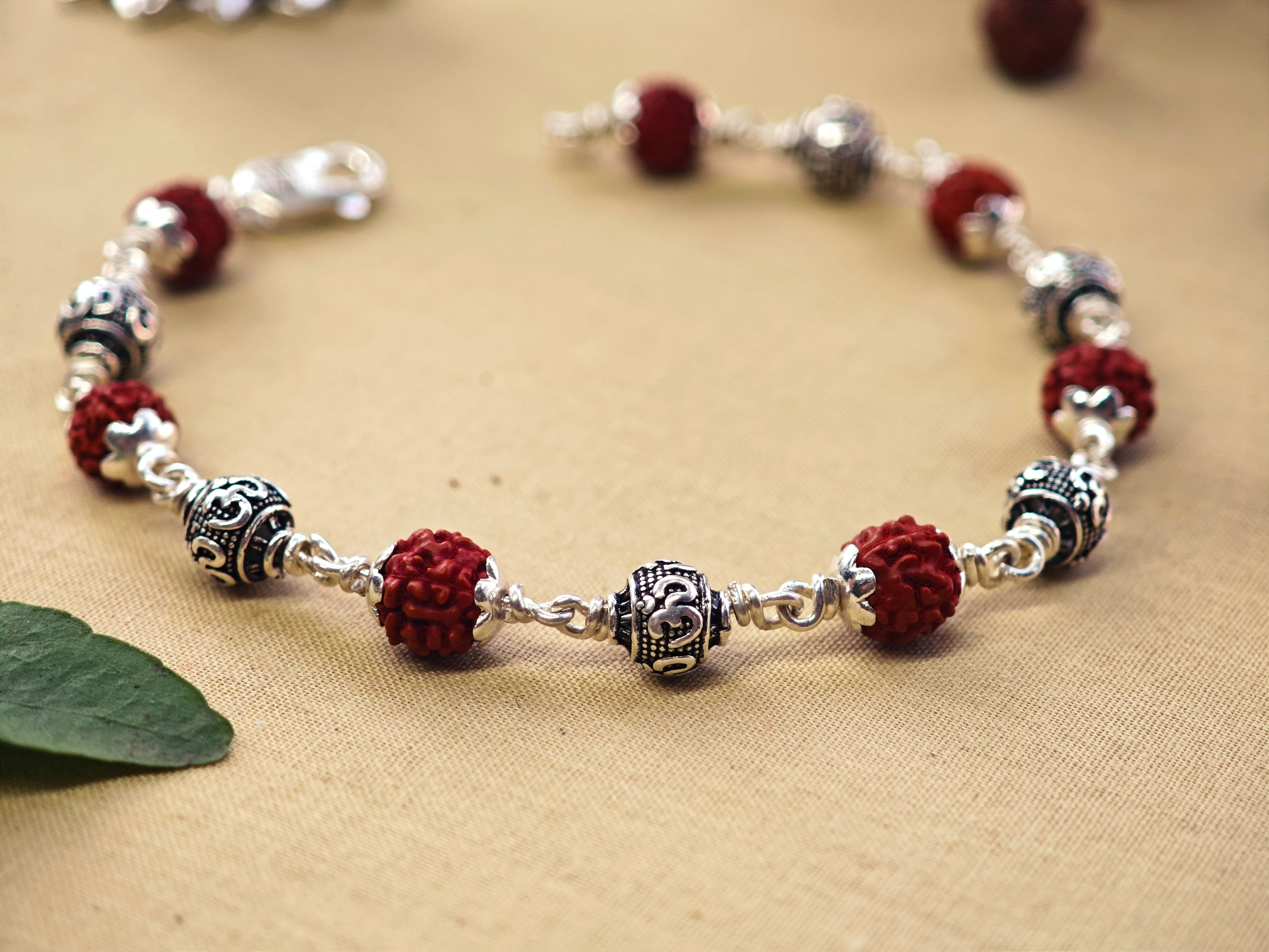 Rudraksh braclet OM beads
