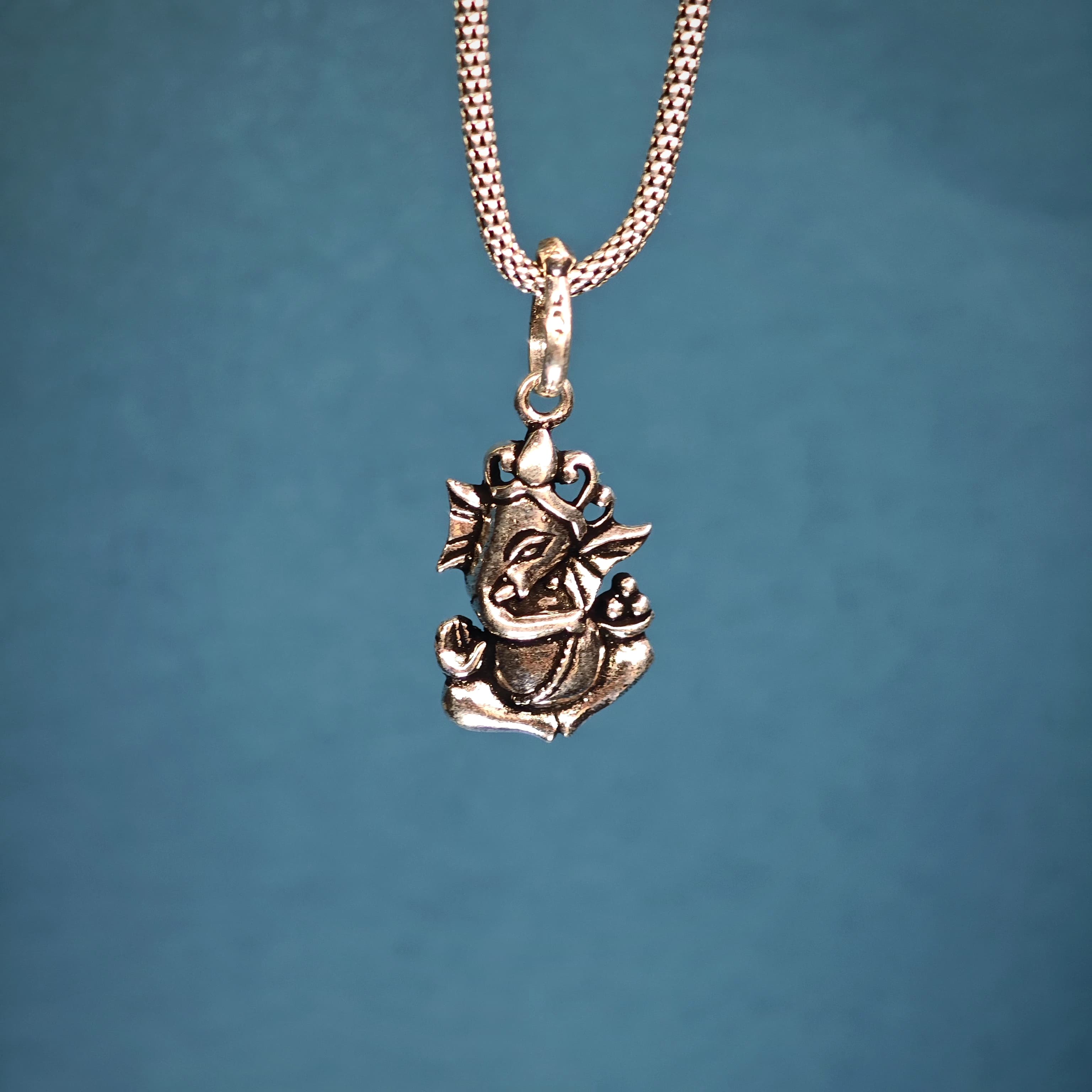 Ganesha 2 pure  925 silver pendant