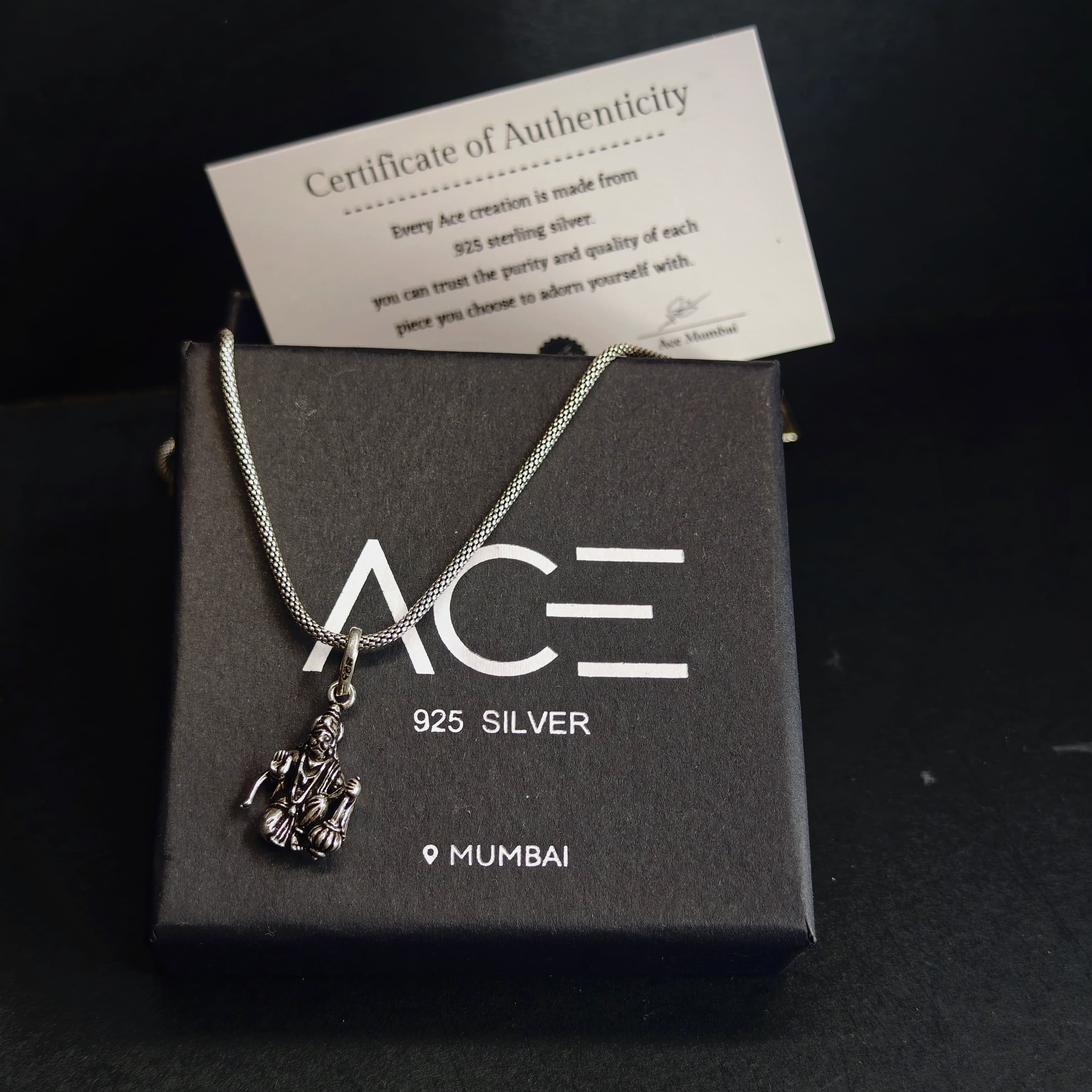 Hanuman pure  925 silver pendant