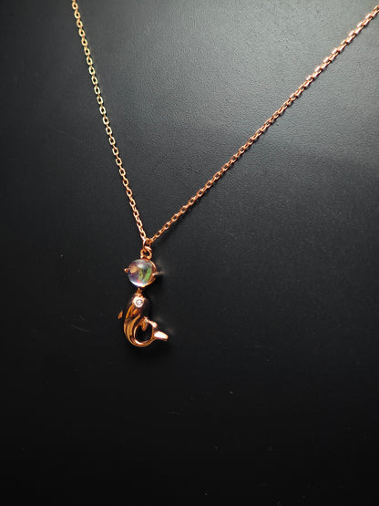 Necklace pendant dolphin rose gold