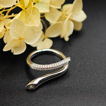 925 Sterling Silver Adjustable Zircon Wave Ring for Women | Elegant Designer Ring by Ace Jewels