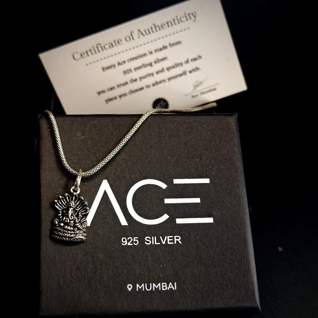 Ganesha pure  925 silver pendant