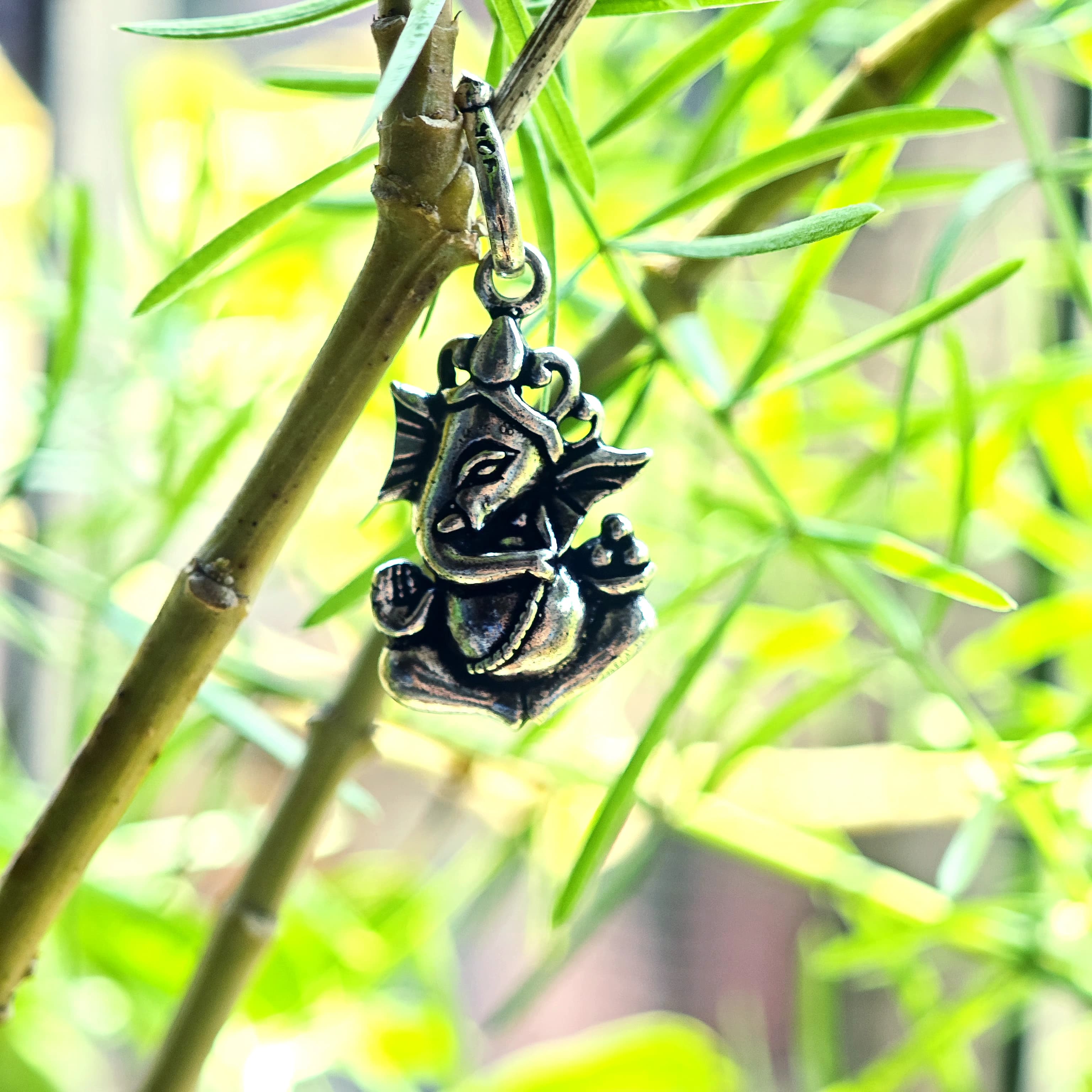 Ganesha 2 pure  925 silver pendant