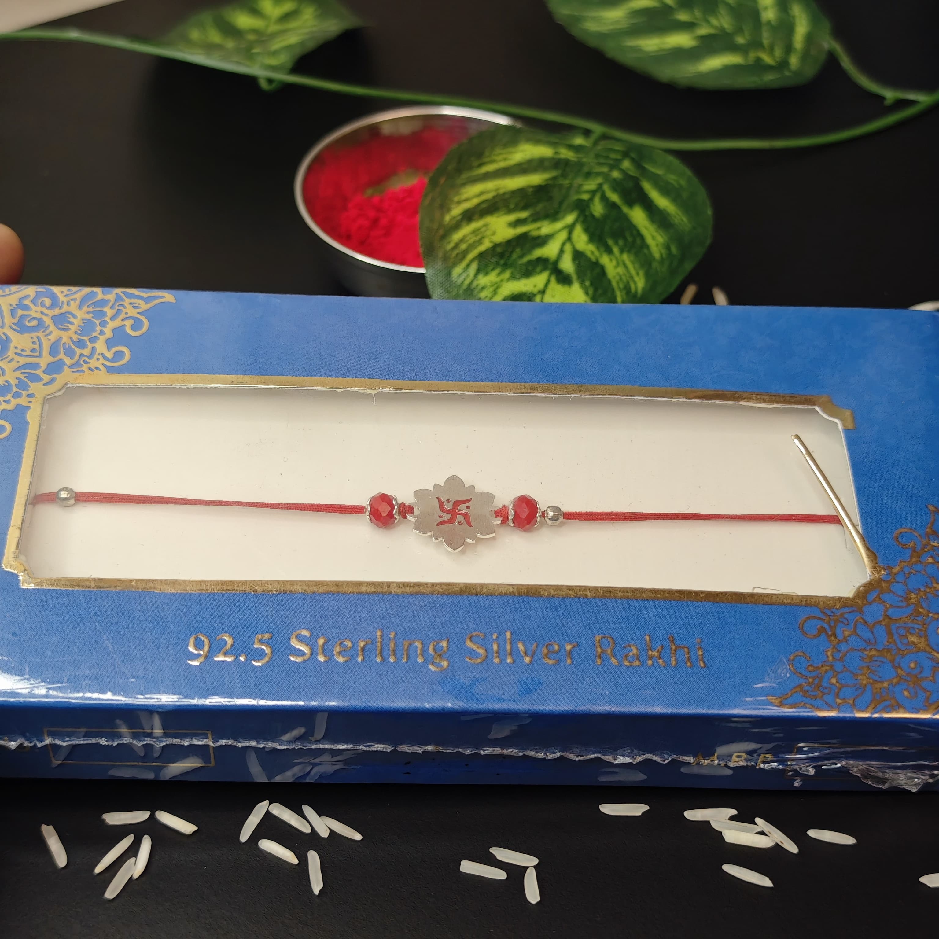 SILVER RAKHI SWASTIK