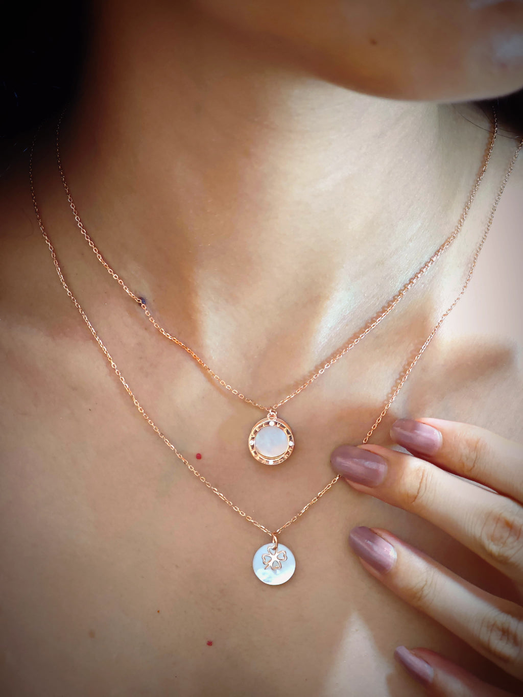 Necklace pendant charm rose gold