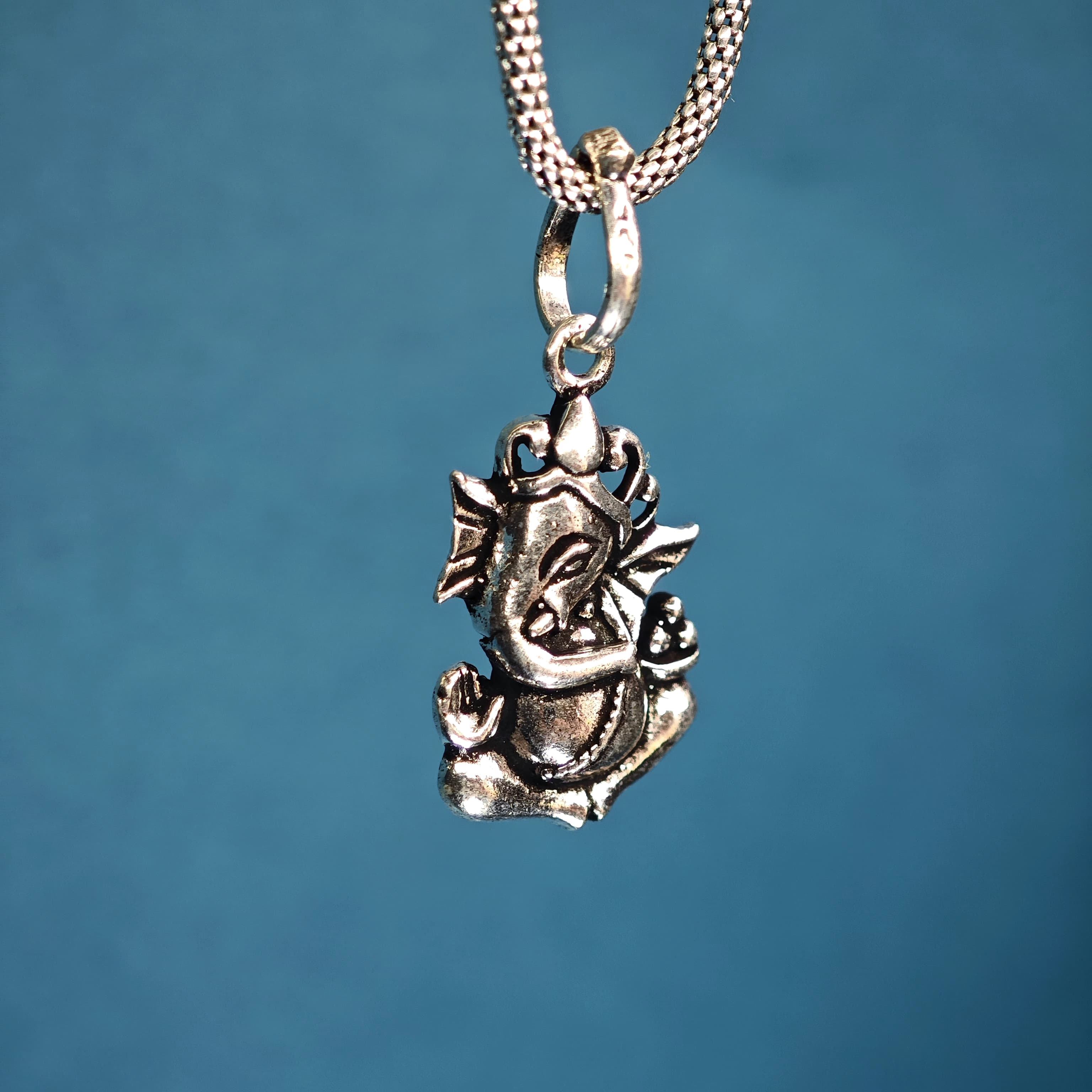 Ganesha 2 pure  925 silver pendant