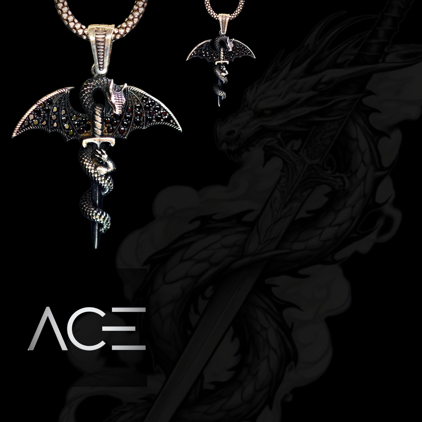 Snake sword pendant