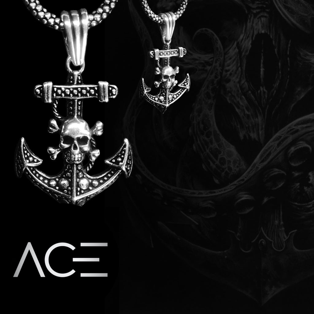 Anchor skull 2 pendant