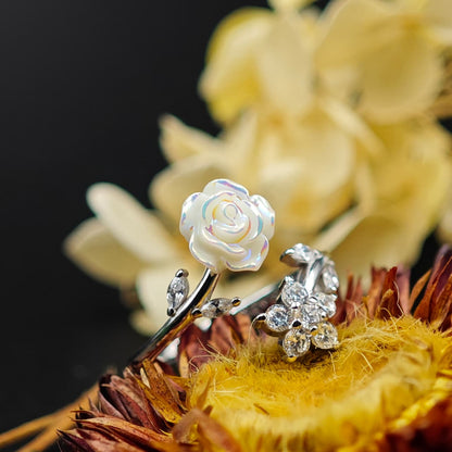 925 Silver Floral Rose Ring