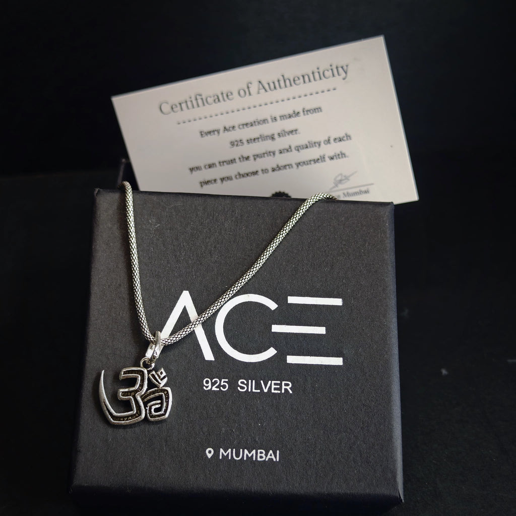 Om pure  925 silver pendant