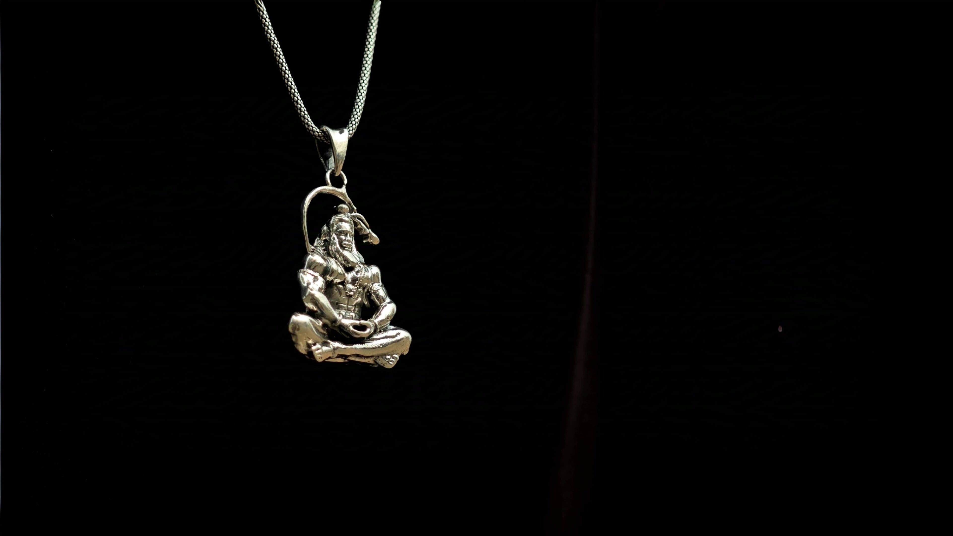 hanuman pendant silver